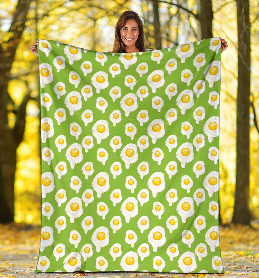 Fried Eggs Pattern Print Design 01 Premium Blanket