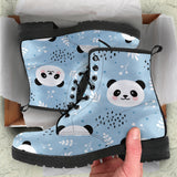 Cute Panda Pattern Leather Boots