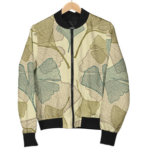 Ginkgo Leaves Design Pattern Women'S Bomber Jacket
