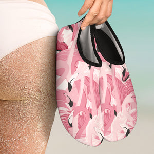 Pink Flamingos Pattern Background Aqua Shoes