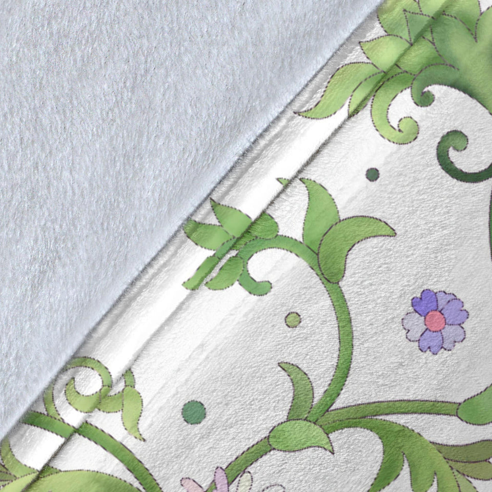 Beautiful Pink Lotus Waterlily Leaves Pattern Premium Blanket