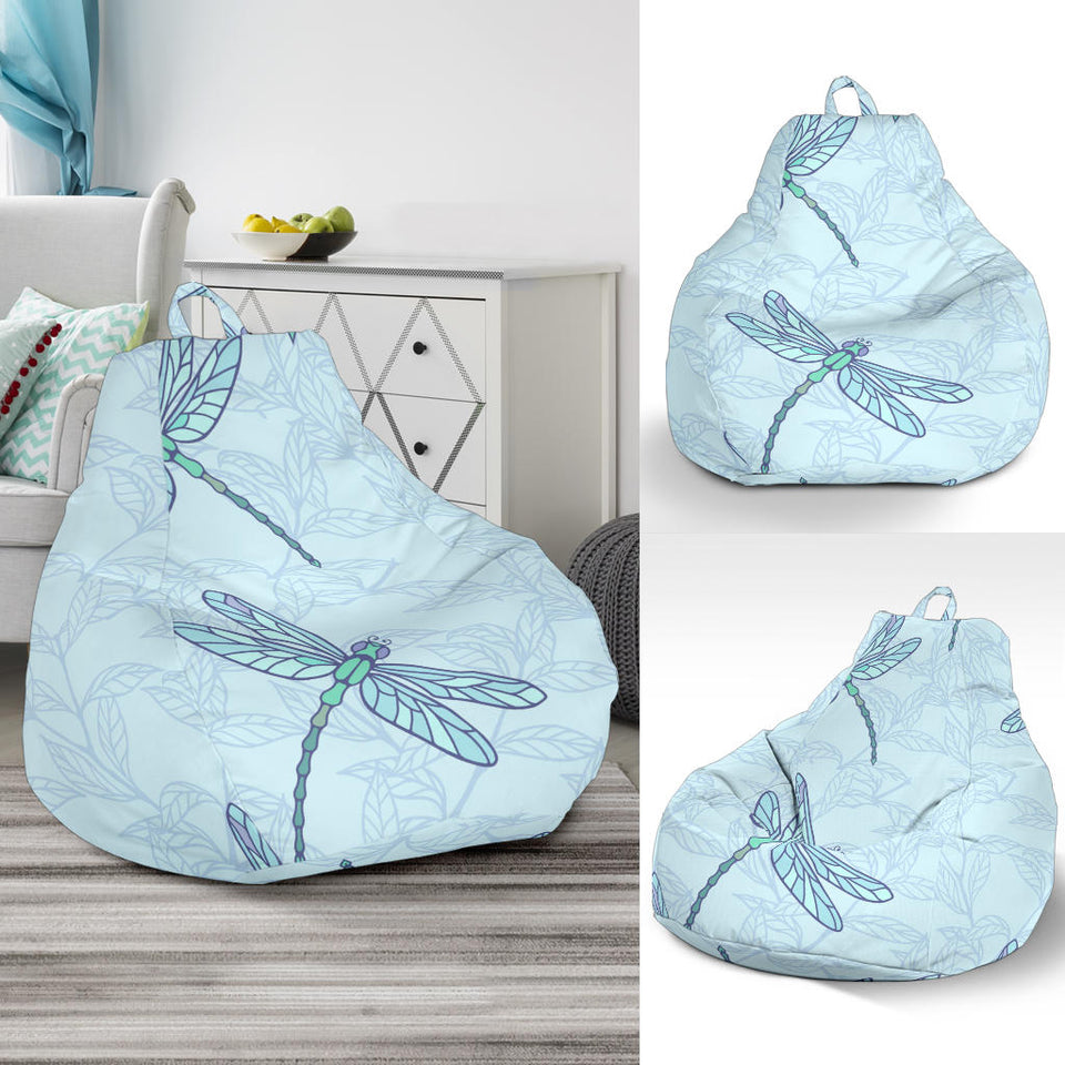 Dragonfly Pattern Blue Background Bean Bag Cover