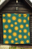 Sun Green Background Premium Quilt