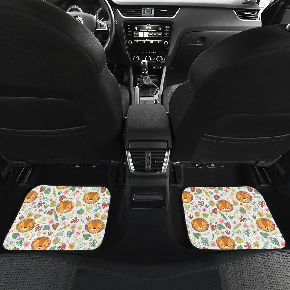 Lion Pattern Print Design 04 Front and Back Car Mats