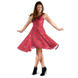 Skate Board Pattern Print Design 01 Sleeveless Midi Dress