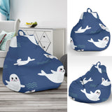 Cute White Baby Sea Lion Seal Pattern Bean Bag Cover