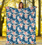 Hibiscus Pattern Print Design 02 Premium Blanket