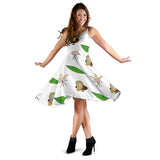 Color Hand Drawn Cocoa Pattern Sleeveless Midi Dress