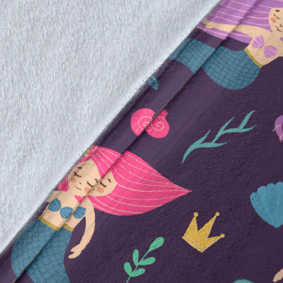 Beautiful Mermaid Fish Jellyfish Algae Other Marine World Premium Blanket