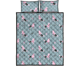 poodle dog pattern Quilt Bed Set