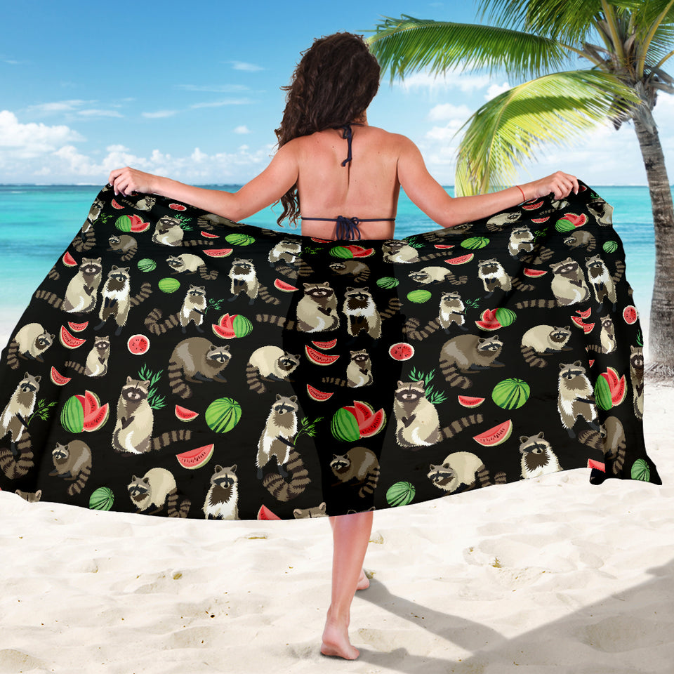 Raccoon Watermelon Pattern Sarong