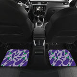 Eggplant Pattern Print Design 03 Front and Back Car Mats