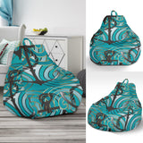 Anchor Nautical Green Background Bean Bag Cover