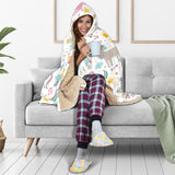 Colorful Unicorn Pattern Hooded Blanket