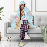 Cute Cow Flower Pattern Hooded Blanket