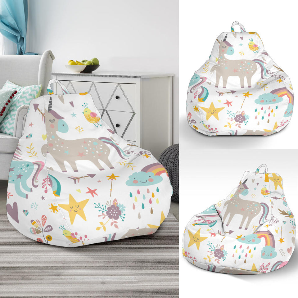 Colorful Unicorn Pattern Bean Bag Cover