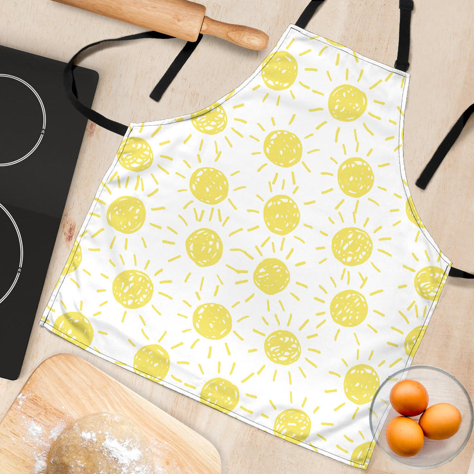 Hand Drawn Sun Pattern Adjustable Apron