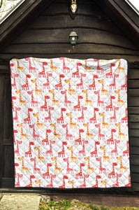Giraffe Pattern Print Design 03 Premium Quilt