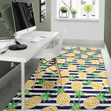 Pineapples Pattern Striped Background Area Rug