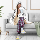 Cute French Bulldog Paw Pattern Hooded Blanket