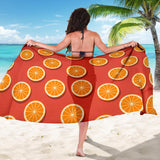 Oranges Pattern Red Background Sarong