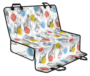 Siberian Husky And Colorful Circle Pattern Dog Car Seat Covers
