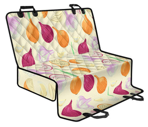 Onion Garlic White Red Pattern Dog Car Seat Covers