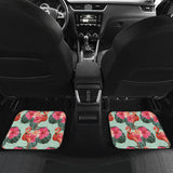 Beautiful Flamingo Tropical Palm Leaves Hibiscus Pateern Background Front And Back Car Mats