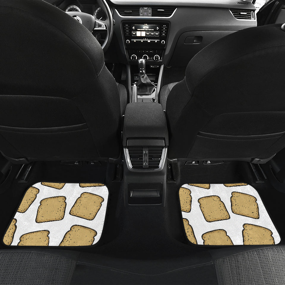 Bread Toast Pattern Print Design 03 Front and Back Car Mats