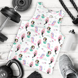 cute mermaid dolphin fish starfish pattern Men Tank Top