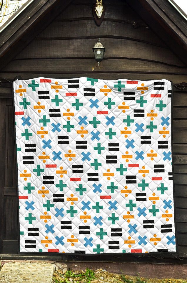 Math Pattern Print Design 05 Premium Quilt