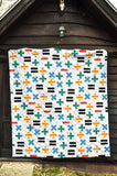 Math Pattern Print Design 05 Premium Quilt