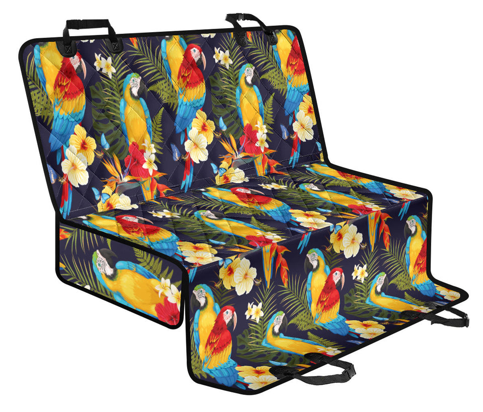 Colorful Parrot Flower Pattern Dog Car Seat Covers