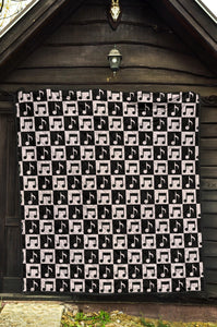 Music Notes Pattern Print Design 01 Premium Quilt