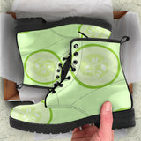 Cucumber Pattern Leather Boots