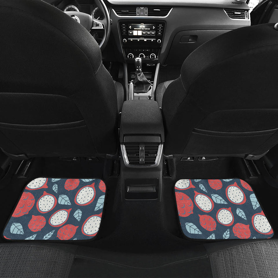 Dragon Fruits Dark Blue Background Front And Back Car Mats