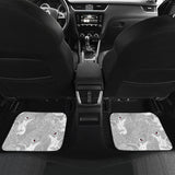 White Swan Gray Background Front And Back Car Mats