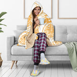 Hand Drawn Orange Fruit Pattern Hooded Blanket
