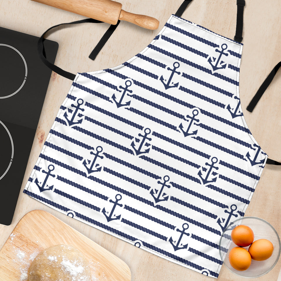 Anchor Rope Nautical  Pattern Adjustable Apron