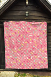 Pink Donut Glaze Candy Pattern Premium Quilt
