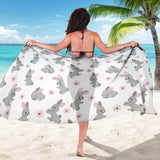 Watercolor Cute Rabbit Pattern Sarong
