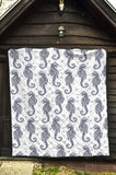 Seahorse Pattern Background Premium Quilt