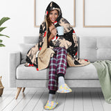 Christmas Pugs Santa_S Red Cap Pattern Hooded Blanket