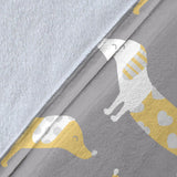 Cute Dachshund Dog Pattern Premium Blanket