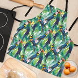 Colorful Parrot Exotic Flower Leaves Adjustable Apron
