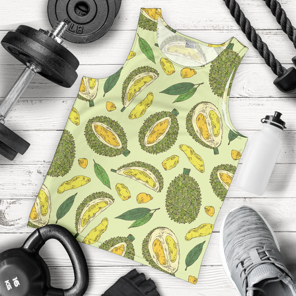 Durian leaves pattern background Men Tank Top