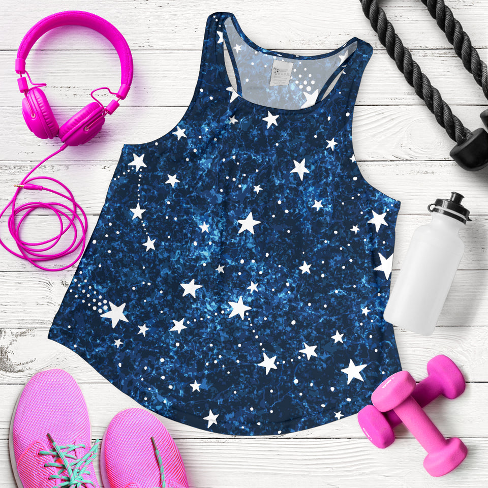 Night sky star pattern Women Racerback Tank Top