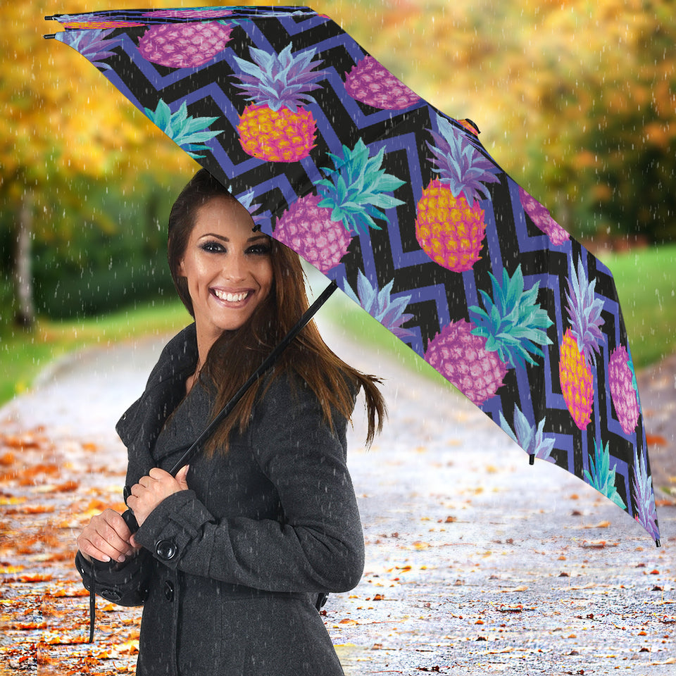 Pineapples Pattern Zigzag Background Umbrella