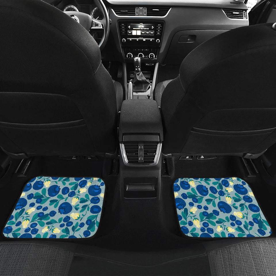Blueberry Design Pattern Front And Back Car Mats
