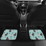 Poodle Dog Green Background Front And Back Car Mats